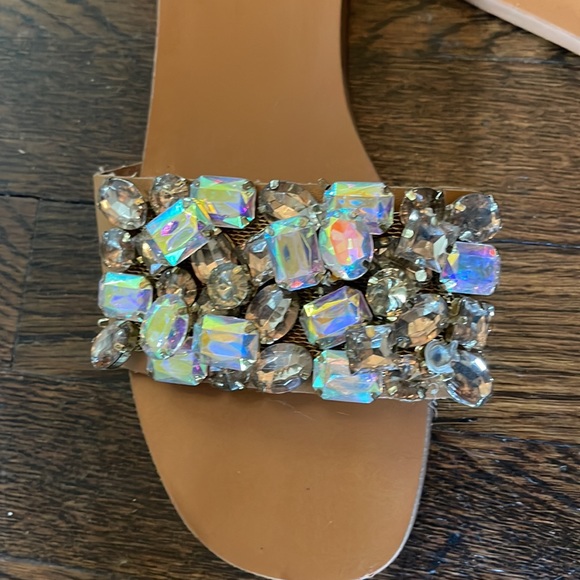 Aqua bejeweled slides - Picture 2 of 5